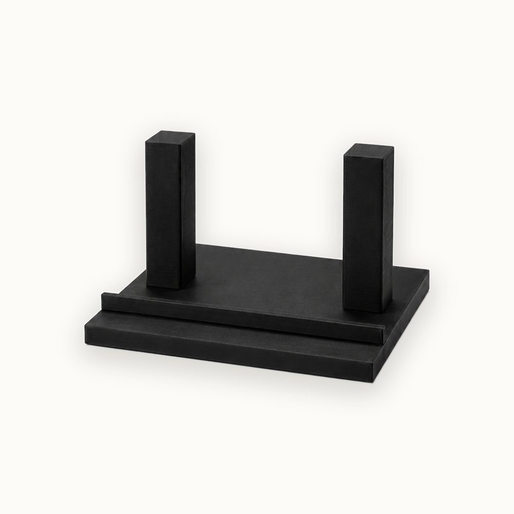 Display Stand — Small: a matched two-post stand for the 5×7 and 6×8 plaques, printed in the plaque's color